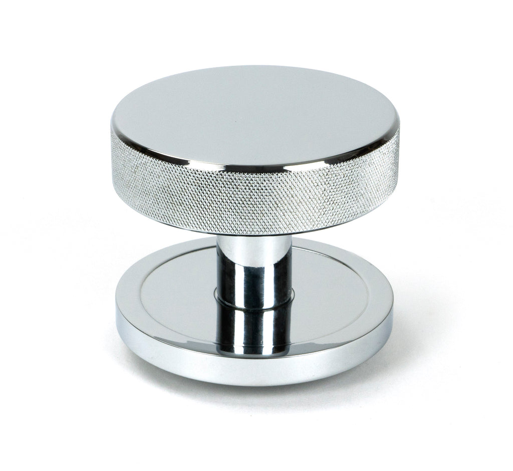 White background image of From The Anvil's Polished Chrome Brompton Centre Door Knob | From The Anvil