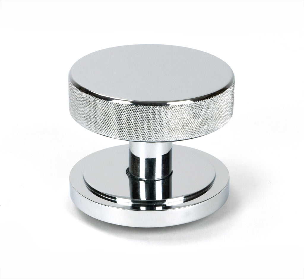 White background image of From The Anvil's Polished Chrome Brompton Centre Door Knob | From The Anvil