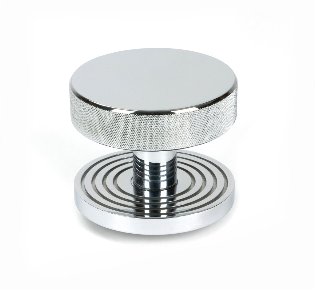 White background image of From The Anvil's Polished Chrome Brompton Centre Door Knob | From The Anvil