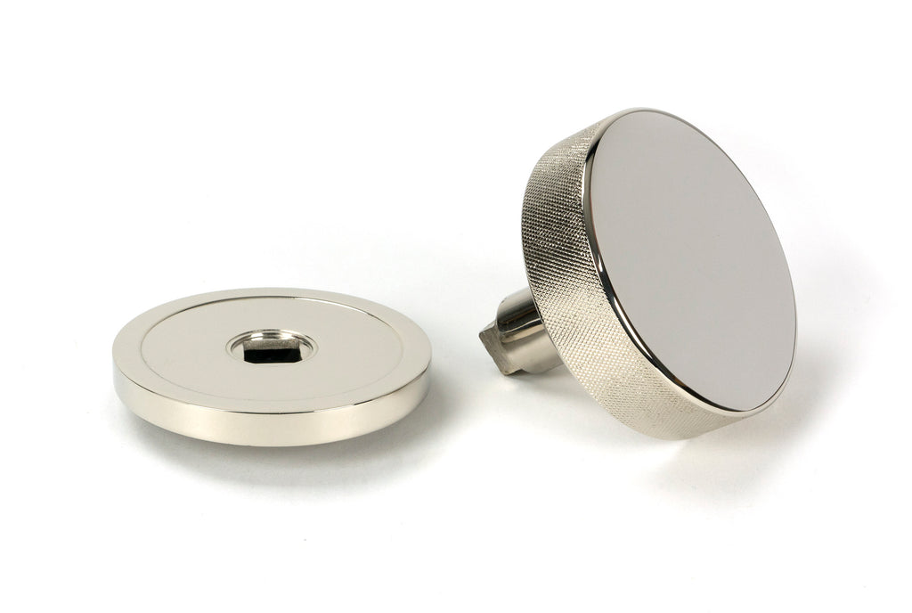 White background image of From The Anvil's Polished Nickel Brompton Centre Door Knob | From The Anvil