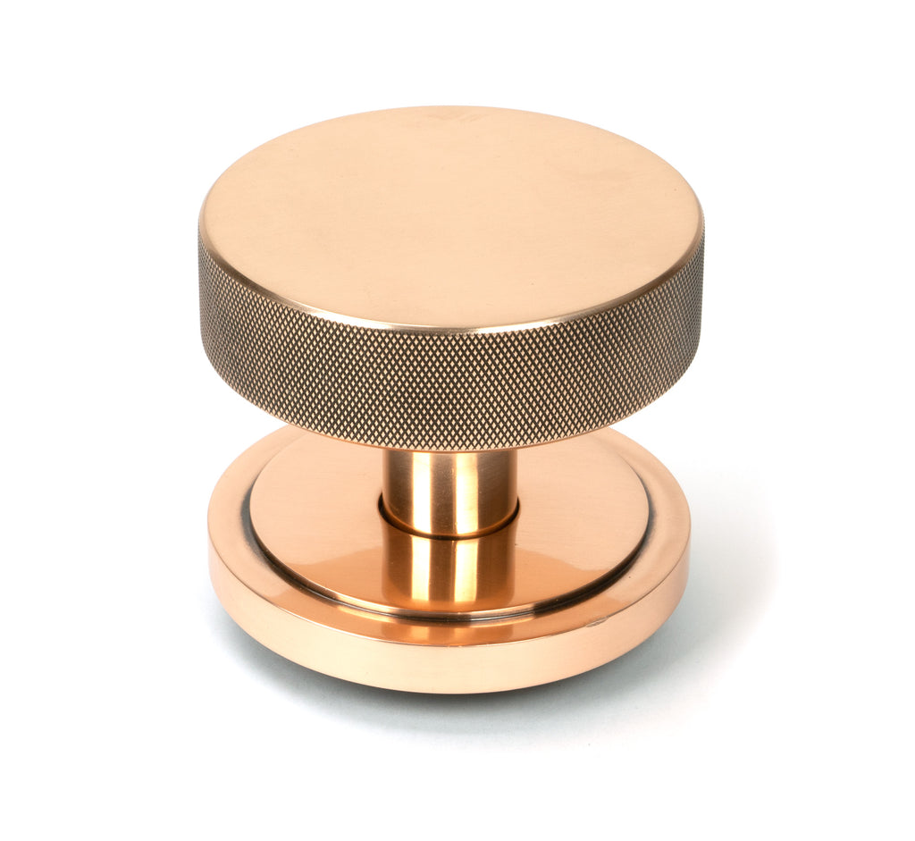 White background image of From The Anvil's Polished Bronze Brompton Centre Door Knob | From The Anvil