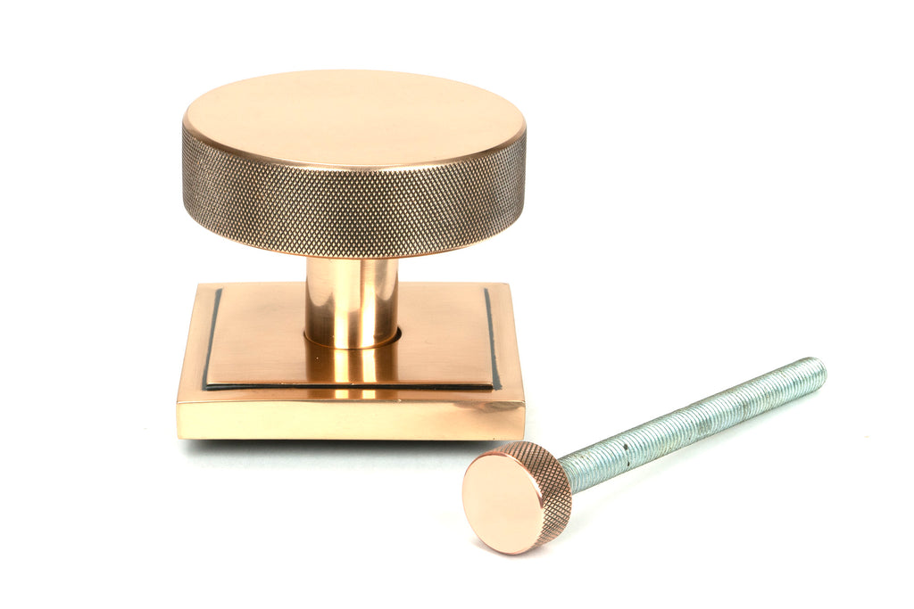 White background image of From The Anvil's Polished Bronze Brompton Centre Door Knob | From The Anvil