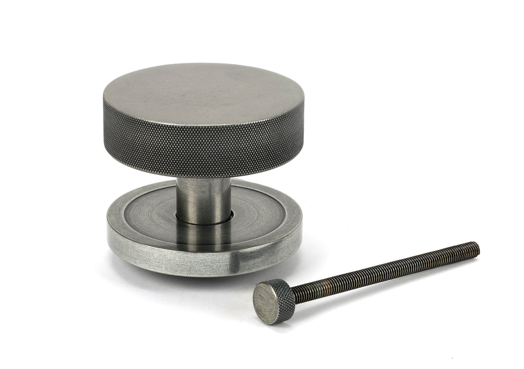 White background image of From The Anvil's Pewter Brompton Centre Door Knob | From The Anvil