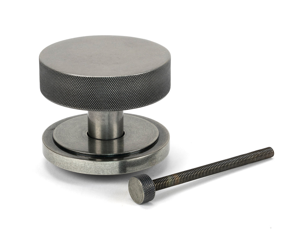 White background image of From The Anvil's Pewter Brompton Centre Door Knob | From The Anvil