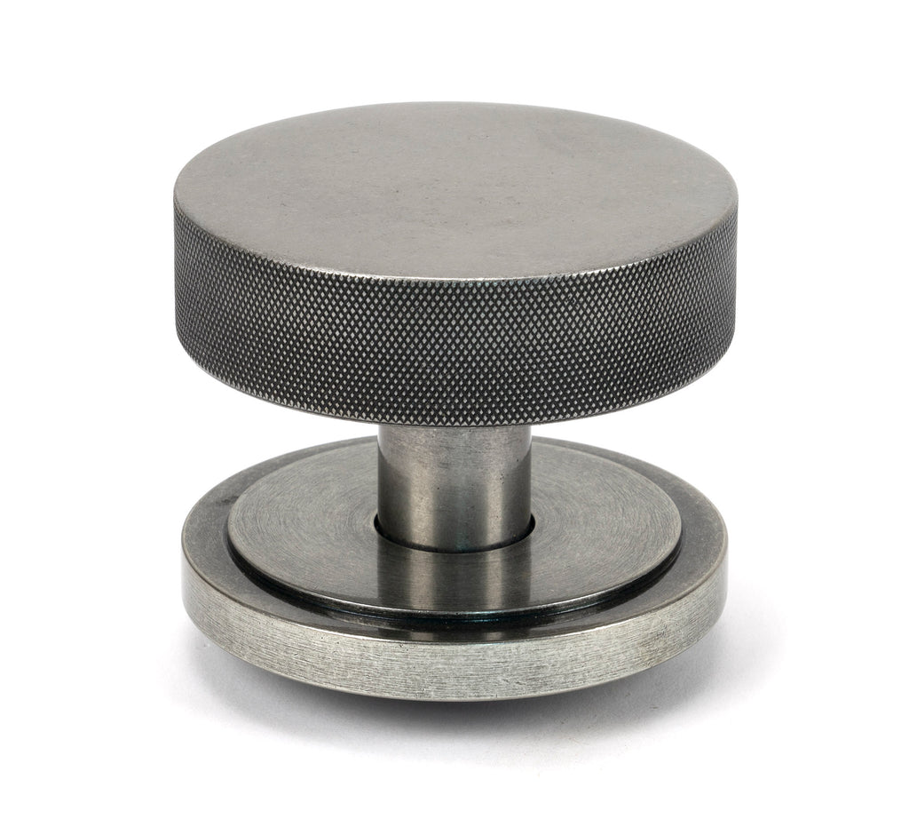 White background image of From The Anvil's Pewter Brompton Centre Door Knob | From The Anvil