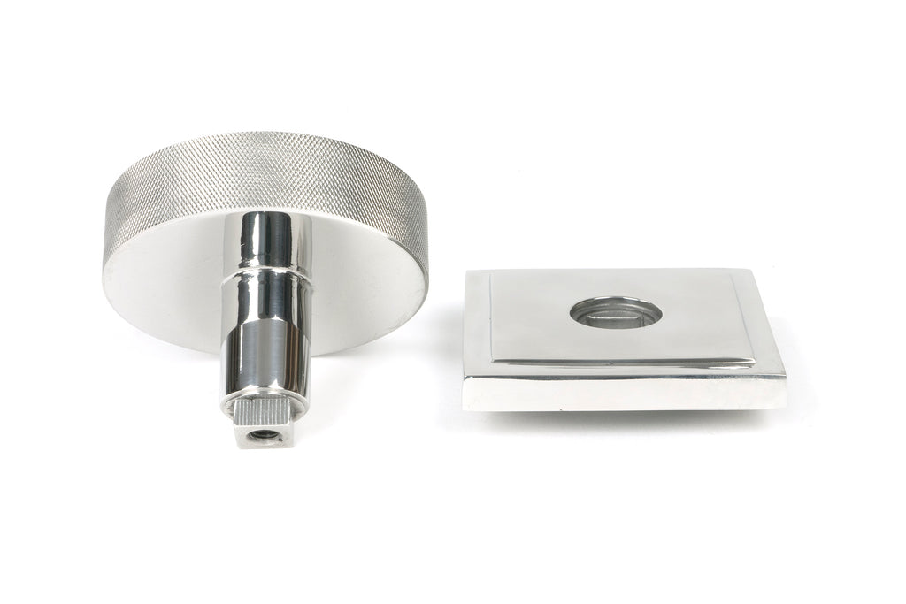 White background image of From The Anvil's Polished Marine Stainless Steel Brompton Centre Door Knob | From The Anvil