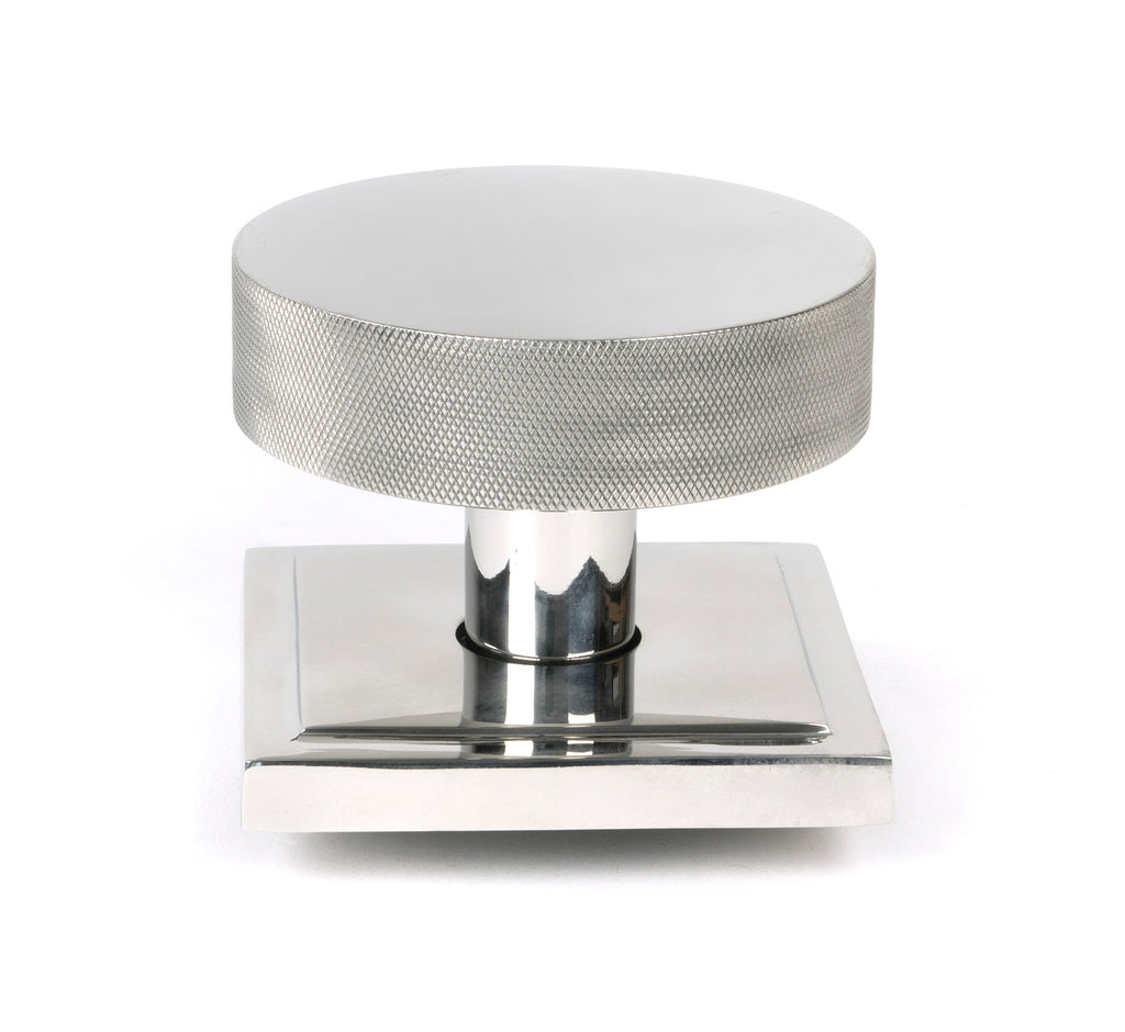 White background image of From The Anvil's Polished Marine Stainless Steel Brompton Centre Door Knob | From The Anvil