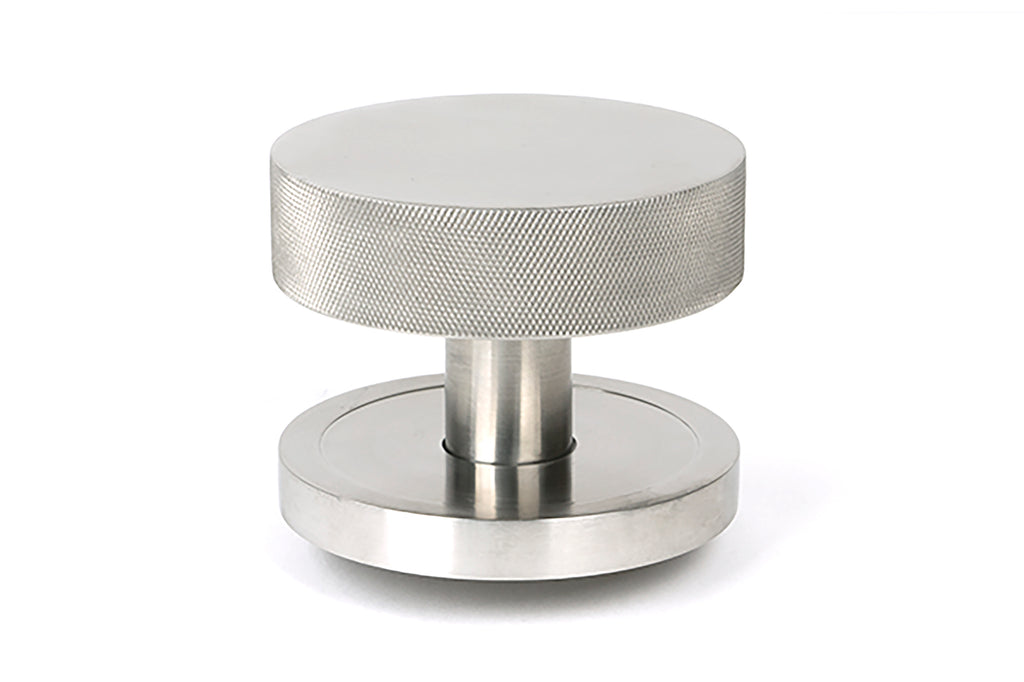 White background image of From The Anvil's Satin Marine Stainless Steel Brompton Centre Door Knob | From The Anvil
