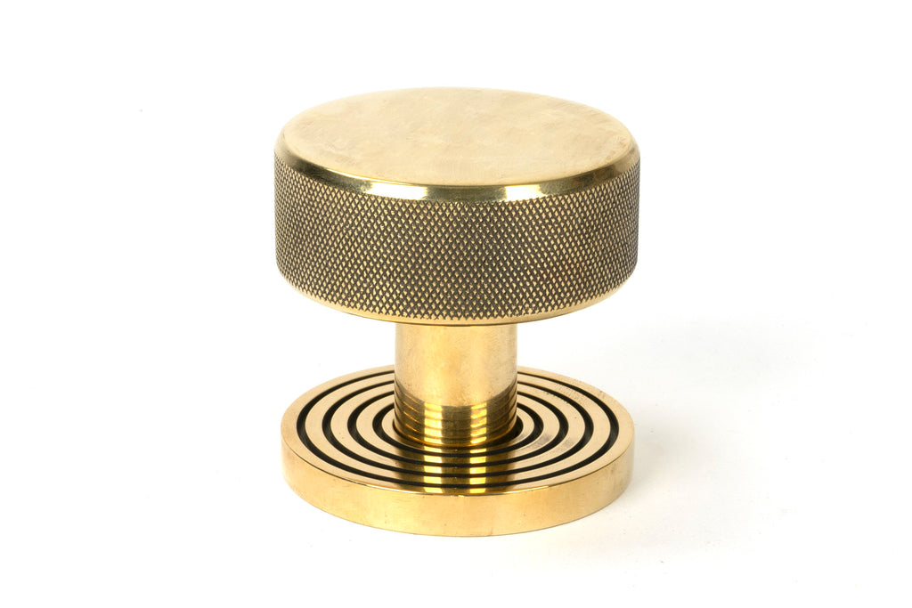 White background image of From The Anvil's Aged Brass Brompton Mortice/Rim Knob Set | From The Anvil