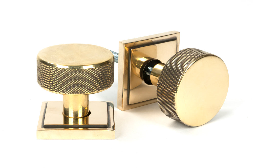 White background image of From The Anvil's Aged Brass Brompton Mortice/Rim Knob Set | From The Anvil