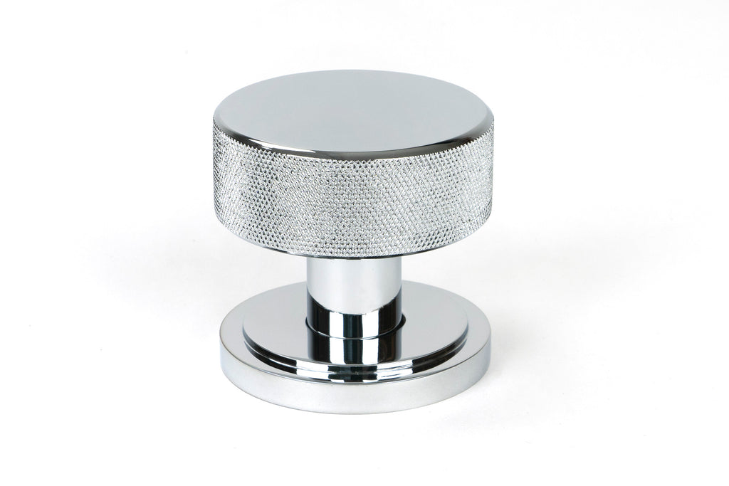 White background image of From The Anvil's Polished Chrome Brompton Mortice/Rim Knob Set | From The Anvil