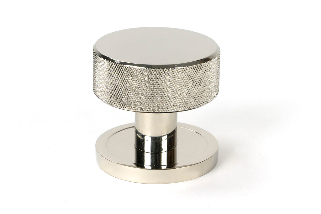 White background image of From The Anvil's Polished Nickel Brompton Mortice/Rim Knob Set | From The Anvil