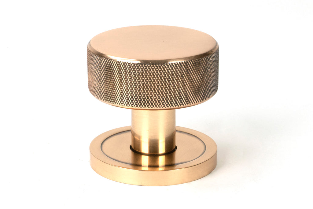 White background image of From The Anvil's Polished Bronze Brompton Mortice/Rim Knob Set | From The Anvil