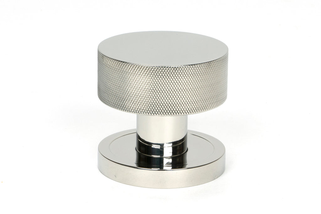 White background image of From The Anvil's Polished Marine Stainless Steel Brompton Mortice/Rim Knob Set | From The Anvil