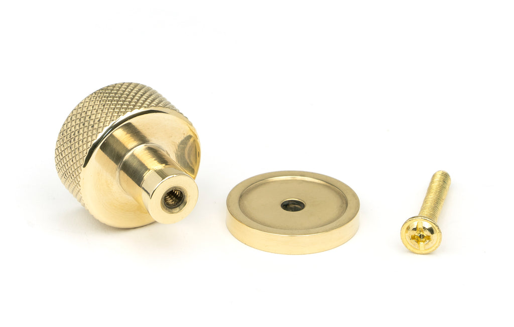 White background image of From The Anvil's Polished Brass 25mm Brompton Cabinet Knob | From The Anvil