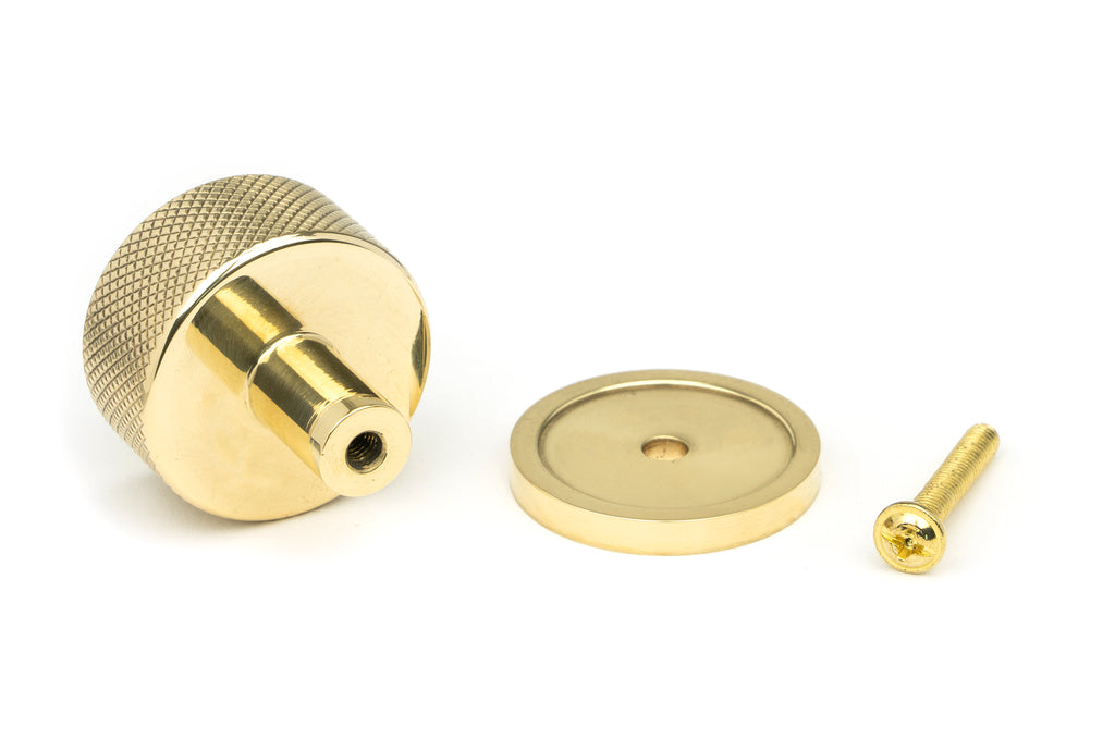 White background image of From The Anvil's Polished Brass 32mm Brompton Cabinet Knob | From The Anvil