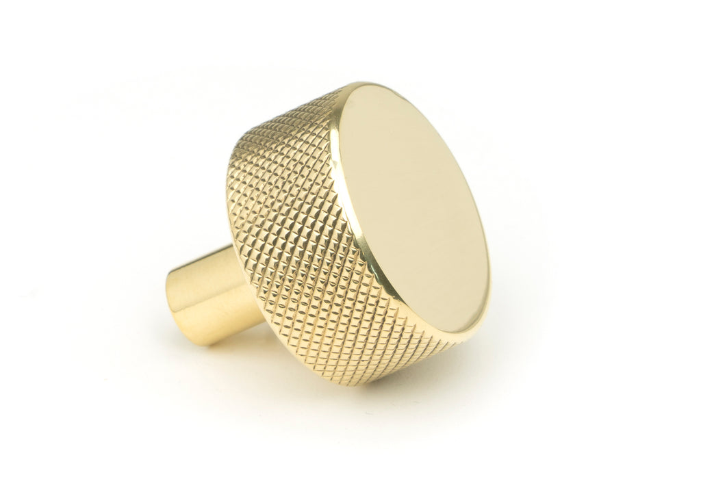 White background image of From The Anvil's Polished Brass 32mm Brompton Cabinet Knob | From The Anvil