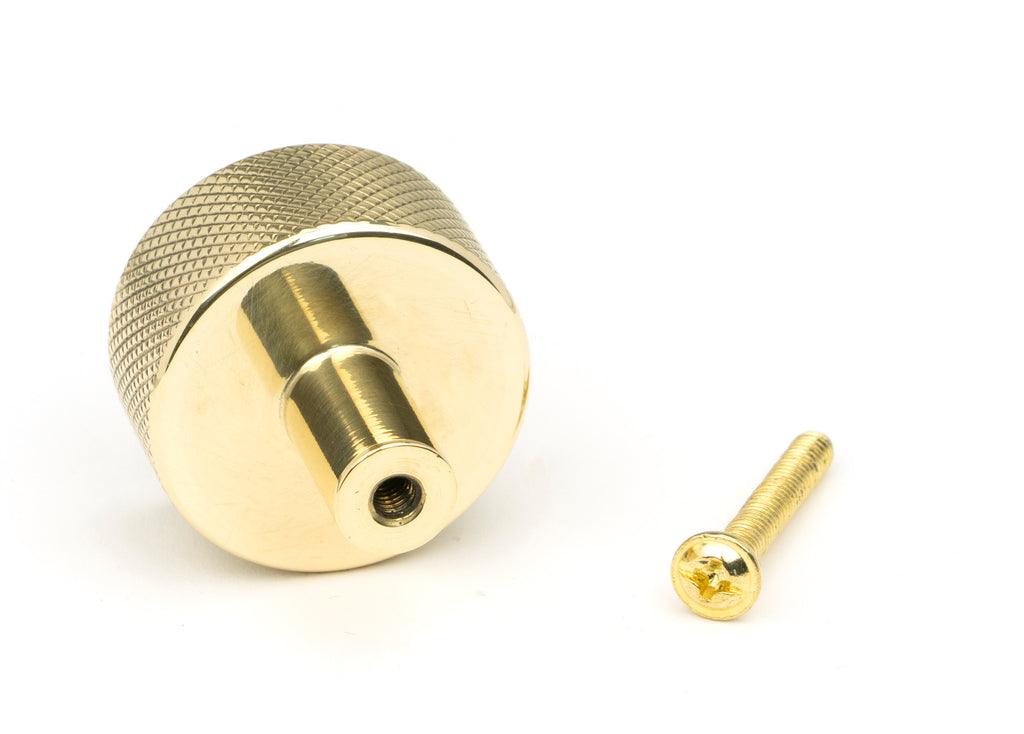 White background image of From The Anvil's Polished Brass 32mm Brompton Cabinet Knob | From The Anvil