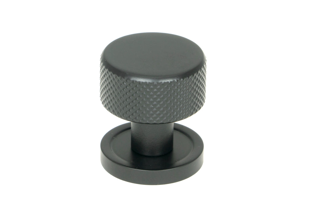 White background image of From The Anvil's Matt Black 25mm Brompton Cabinet Knob | From The Anvil