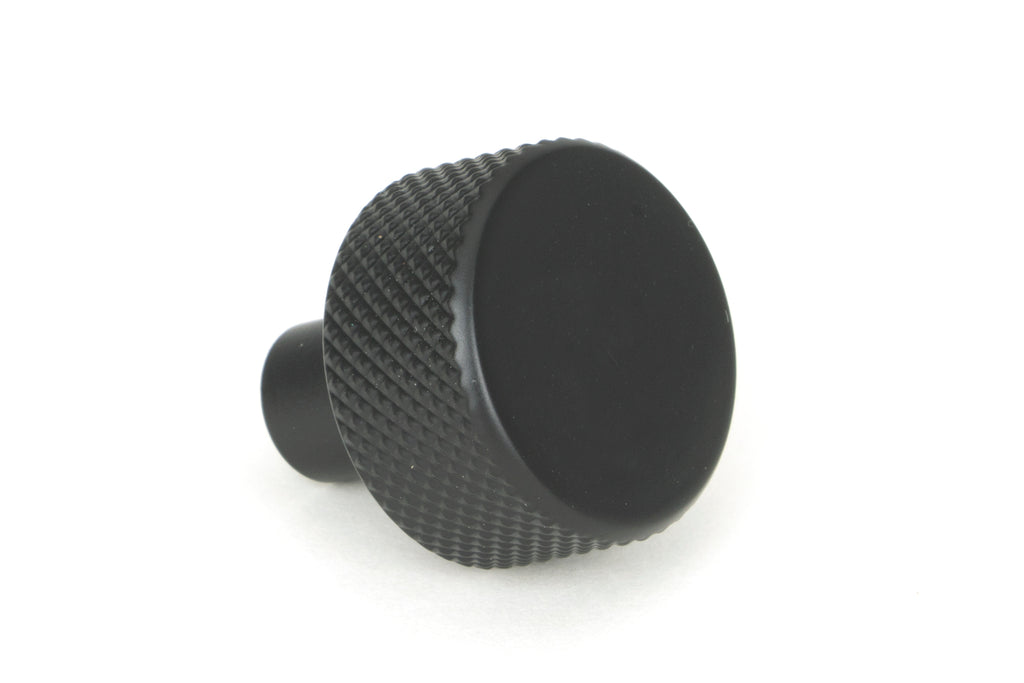 White background image of From The Anvil's Matt Black 25mm Brompton Cabinet Knob | From The Anvil