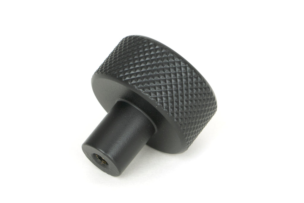 White background image of From The Anvil's Matt Black 25mm Brompton Cabinet Knob | From The Anvil