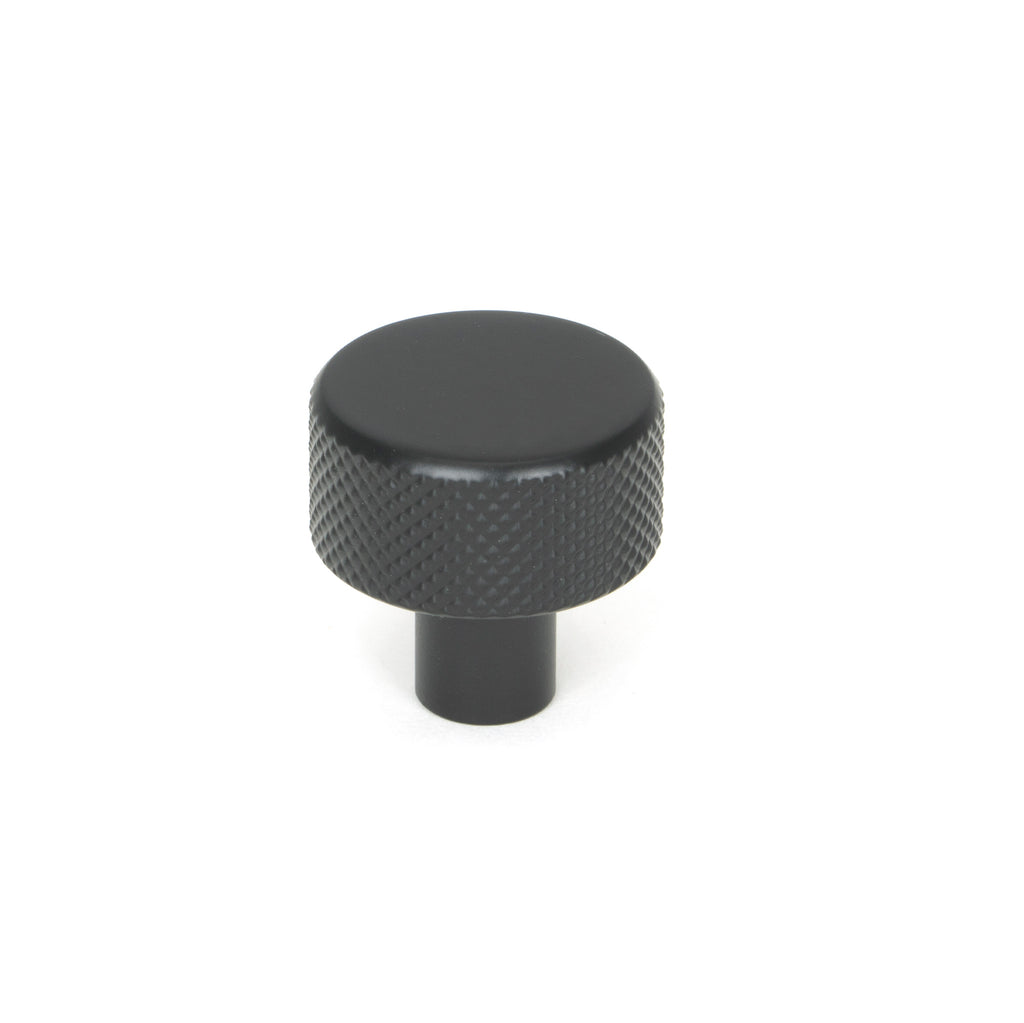 White background image of From The Anvil's Matt Black 25mm Brompton Cabinet Knob | From The Anvil