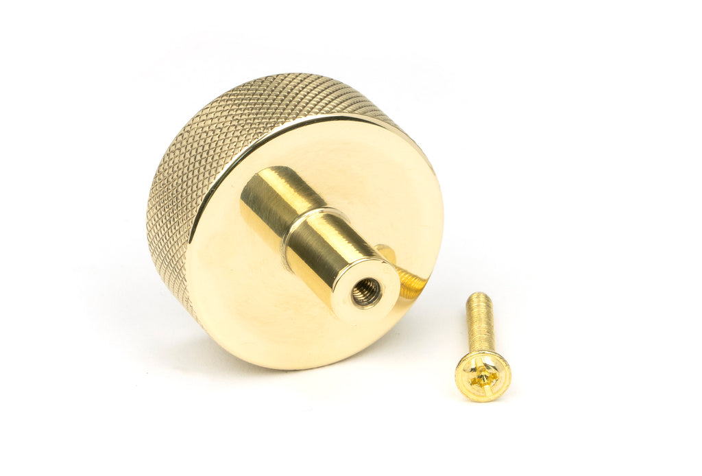 White background image of From The Anvil's Polished Brass 38mm Brompton Cabinet Knob | From The Anvil