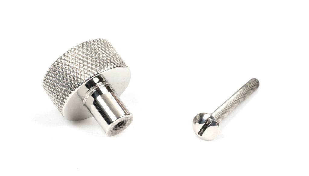 White background image of From The Anvil's Polished Stainless Steel 25mm Brompton Cabinet Knob | From The Anvil