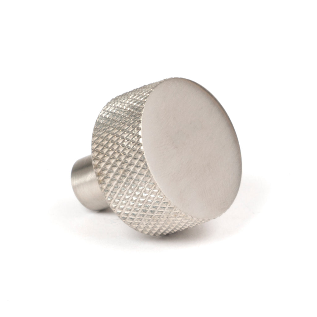 White background image of From The Anvil's Satin Stainless Steel 25mm Brompton Cabinet Knob | From The Anvil