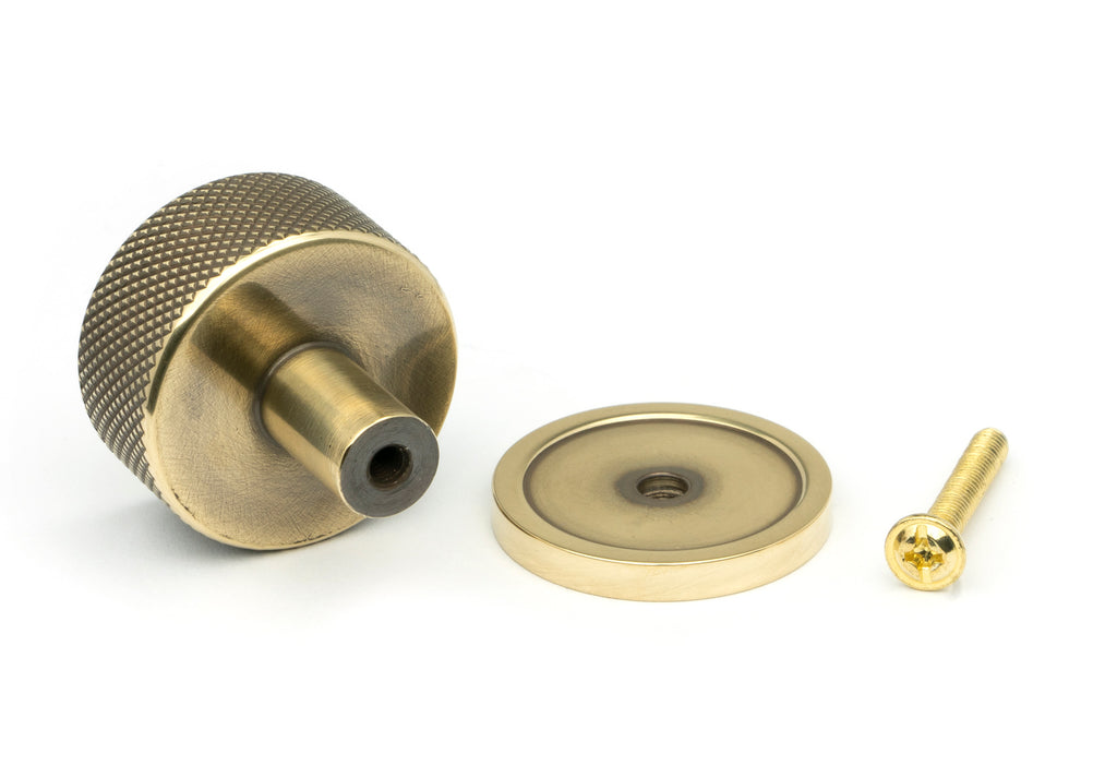 White background image of From The Anvil's Aged Brass 32mm Brompton Cabinet Knob | From The Anvil