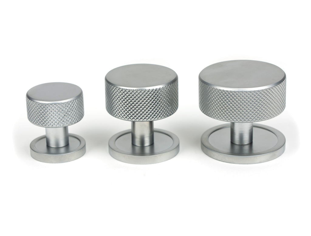 White background image of From The Anvil's Satin Chrome 32mm Brompton Cabinet Knob | From The Anvil