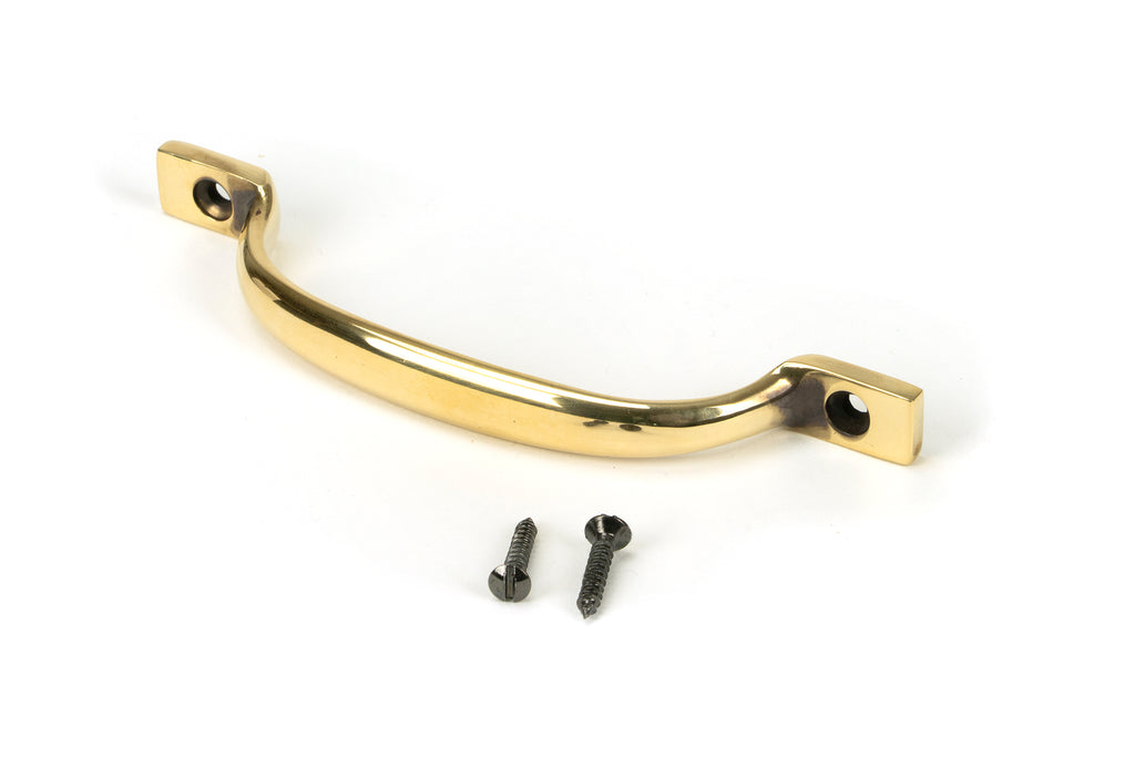 White background image of From The Anvil's Aged Brass Slim Sash Pull | From The Anvil