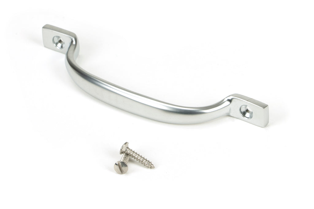 White background image of From The Anvil's Satin Chrome Slim Sash Pull | From The Anvil