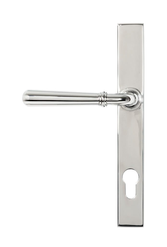 White background image of From The Anvil's Polished Marine SS (316) Newbury Slimline Lever Espag. Lock Set | From The Anvil