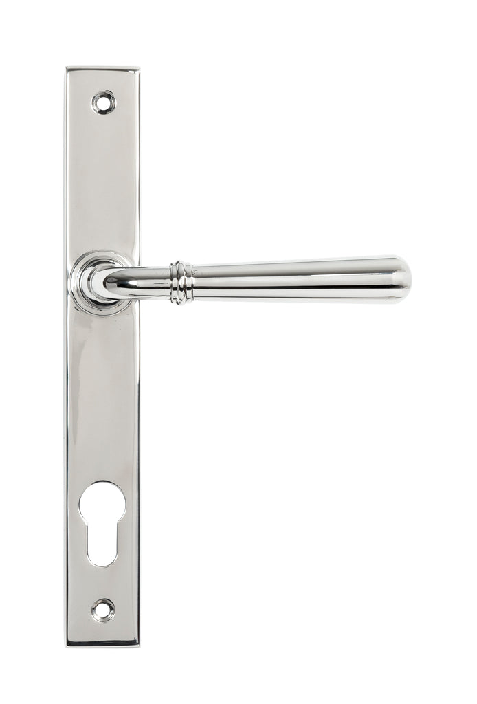 White background image of From The Anvil's Polished Marine SS (316) Newbury Slimline Lever Espag. Lock Set | From The Anvil