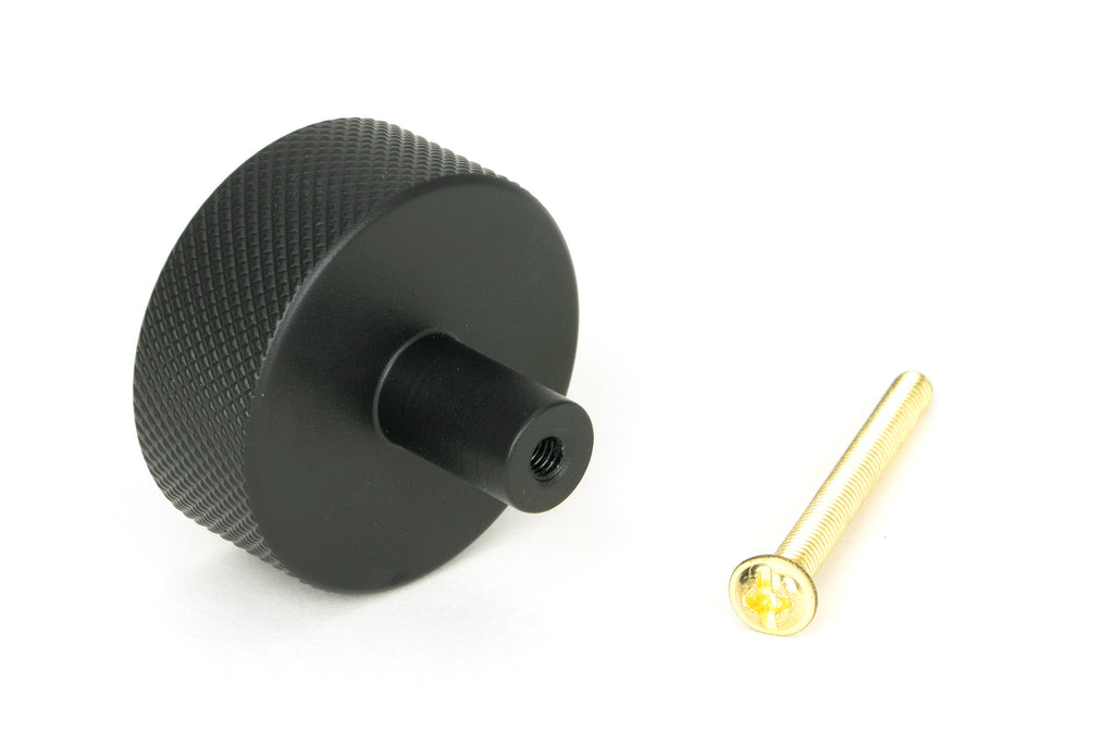 White background image of From The Anvil's Matt Black 38mm Brompton Cabinet Knob | From The Anvil