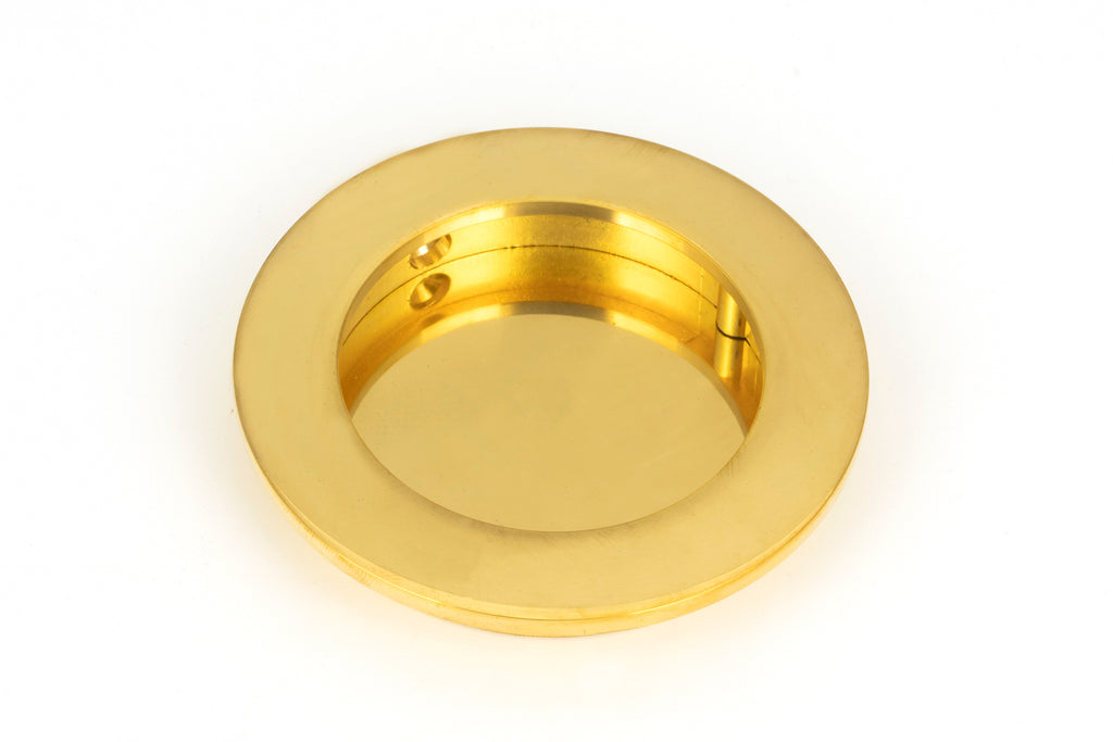 White background image of From The Anvil's Polished Brass Plain Round Pull | From The Anvil