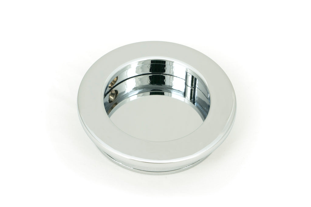 White background image of From The Anvil's Polished Chrome Plain Round Pull | From The Anvil