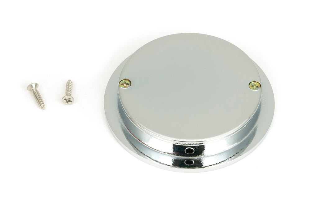 White background image of From The Anvil's Polished Chrome Plain Round Pull | From The Anvil