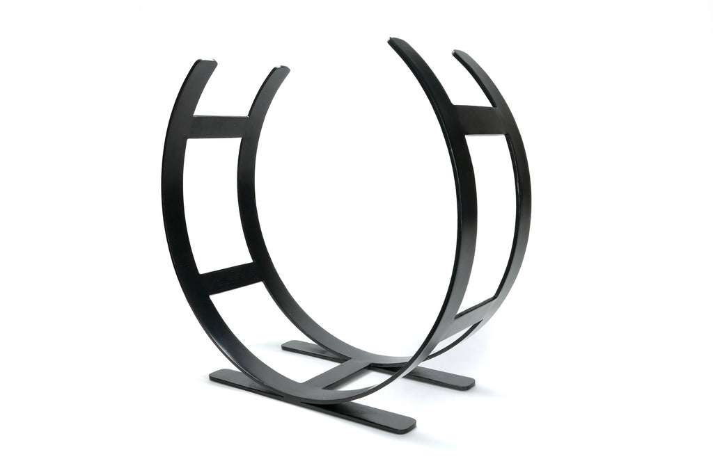 White background image of From The Anvil's Matt Black Curved Log Holder | From The Anvil