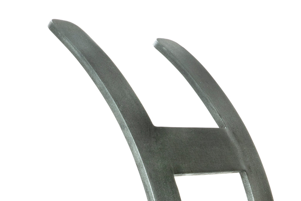 White background image of From The Anvil's Pewter Patina Curved Log Holder | From The Anvil