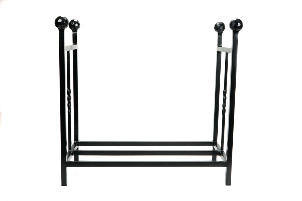 White background image of From The Anvil's Matt Black Rectangular Log Holder | From The Anvil