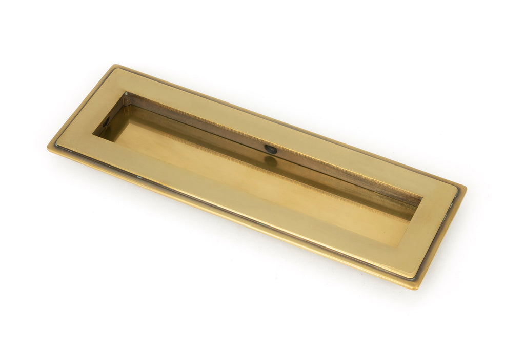 White background image of From The Anvil's Aged Brass Art Deco Rectangular Pull | From The Anvil