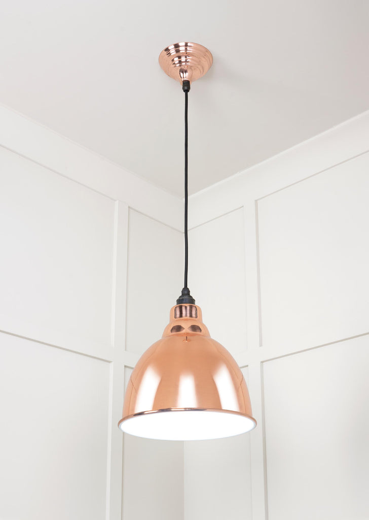 White background image of From The Anvil's Accent White Gloss Brindley Pendant | From The Anvil