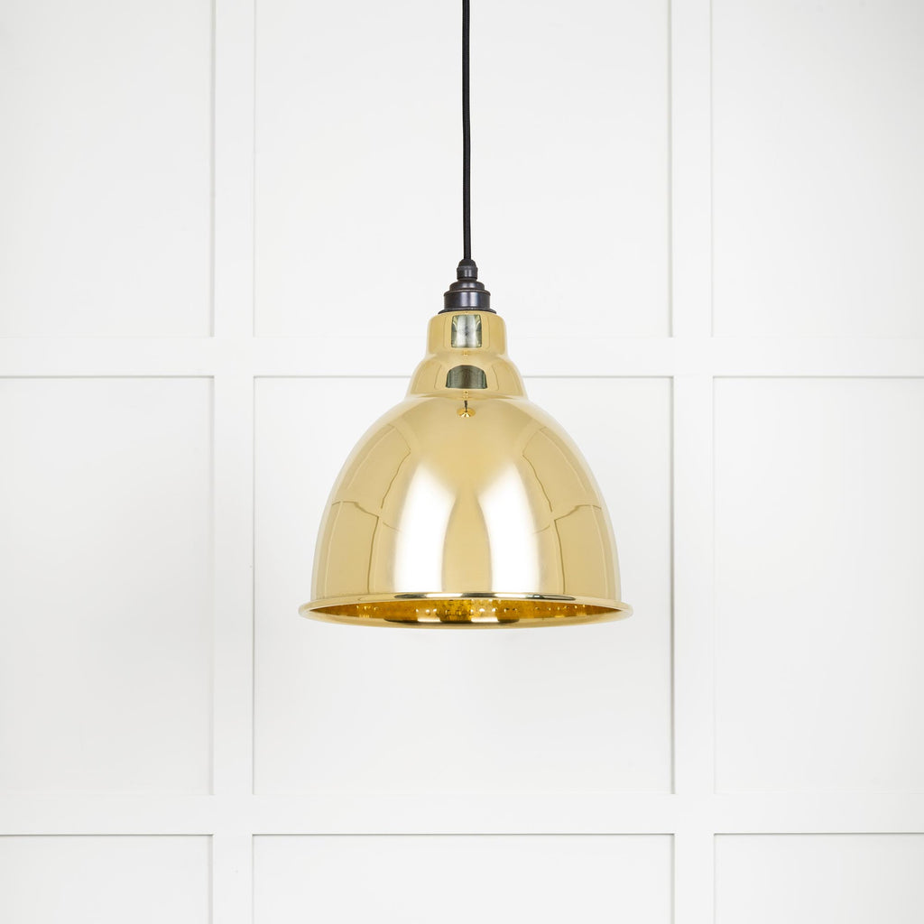 White background image of From The Anvil's Hammered Brass Hammered Brass Brindley Pendant | From The Anvil