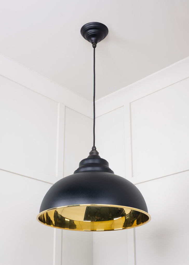 White background image of From The Anvil's Smooth Brass Smooth Brass Harborne Pendant | From The Anvil