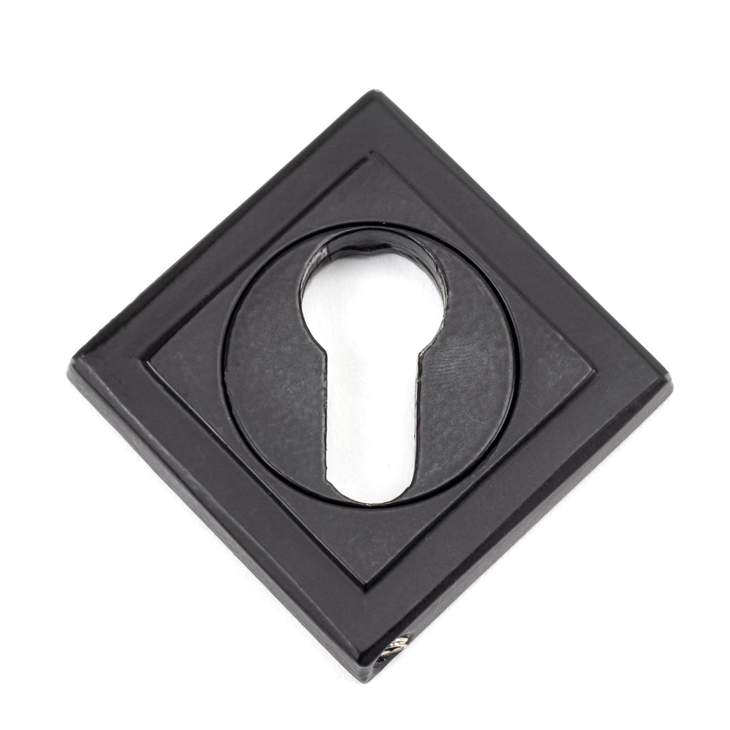 White background image of From The Anvil's Matt Black Round Euro Escutcheon | From The Anvil