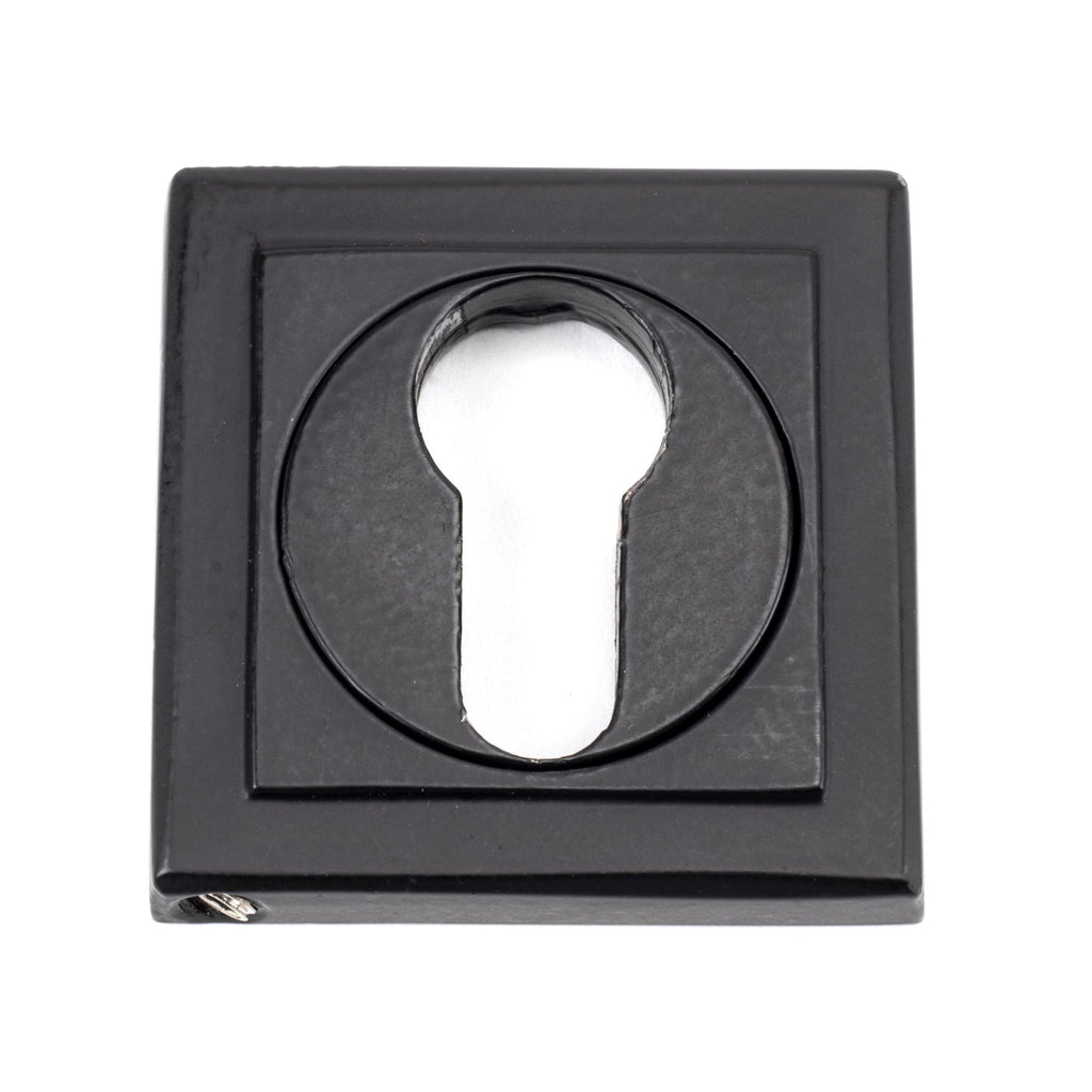 White background image of From The Anvil's Matt Black Round Euro Escutcheon | From The Anvil