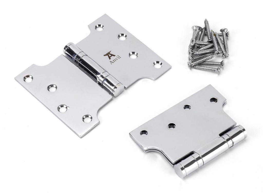 White background image of From The Anvil's Polished Chrome Parliament Hinges SS (pair) | From The Anvil
