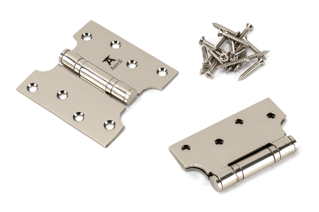 White background image of From The Anvil's Polished Nickel Parliament Hinges SS (pair) | From The Anvil